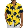 thumbnail image 1 of AHTJRT Men's Hawaiian Shirt Watercolor Hibiscus Design Lightweight & Breathable for Poolside Relaxation Yellow 3XL, 1 of 5