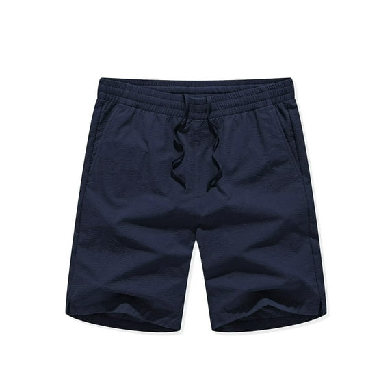 AHTJRT Men's Lightweight Casual Shorts with Elastic Waist and Drawstring - Comfortable Everyday Wear Shorts Blue XL