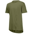 thumbnail image 1 of AHTJRT Men's Loose Athletic Short Sleeve Hipster Drop Irregular Hem T-Shirt with Zipper Green L, 1 of 7
