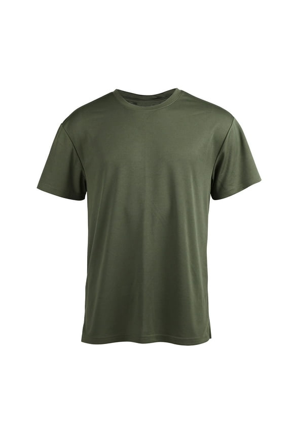 Men's Moisture-Wicking Quick-Dry Performance Athletic Tees Crew Neck Activewear Army Green 3XL