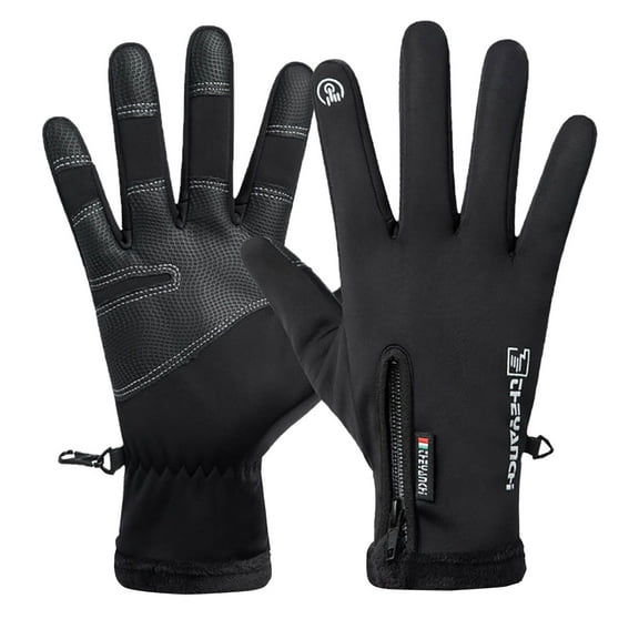 AHTJRT Men's Motorcycle Gloves Non-Slip Touchscreen Racing Drivers Gloves Utility Winter Windproof Riding Biking Driving Gloves Black XL