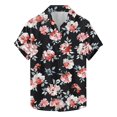 thumbnail image 1 of AHTJRT Men's Oversized Camp Shirt Hibiscus Watercolor Blooms Chic Resort Wear Multicolor XL, 1 of 5