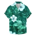thumbnail image 1 of AHTJRT Men's Oversized Camp Shirt Watercolor Hibiscus Blooms Poolside Cocktail Party Multicolor M, 1 of 5
