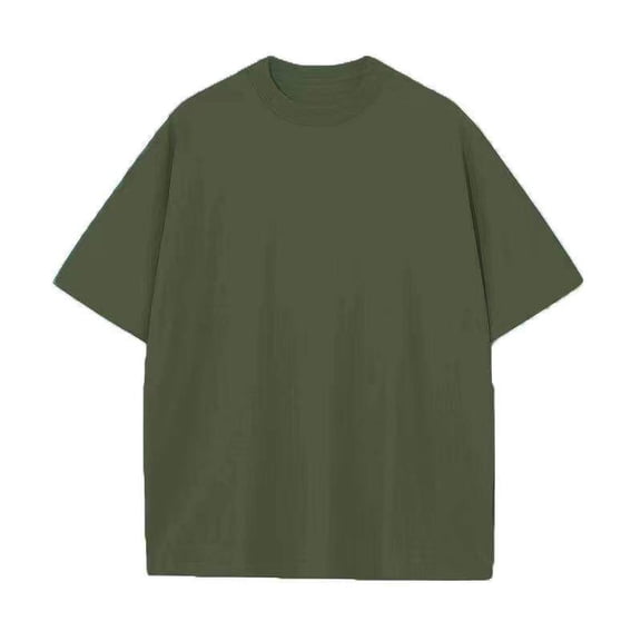 AHTJRT Men's Oversized Casual T Shirt Soft Relaxed Fit Versatile Lightweight a Tees Army Green 4XL