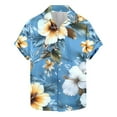 thumbnail image 1 of AHTJRT Men's Palazzo Shirt Watercolor Hibiscus Tropical Escape Style Multicolor XL, 1 of 5