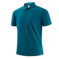 thumbnail image 1 of AHTJRT Men's Premium Fitted Golf Shirt Short Sleeve Classic for Style and Comfort Blue L, 1 of 4