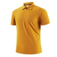 thumbnail image 1 of AHTJRT Men's Premium Fitted Golf Shirt Short Sleeve Classic for Style and Comfort Yellow M, 1 of 4