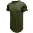 thumbnail image 1 of AHTJRT Men's Premium Longline Curve Hem Droptail T-Shirt for Hipster Style Army Green 2XL, 1 of 3