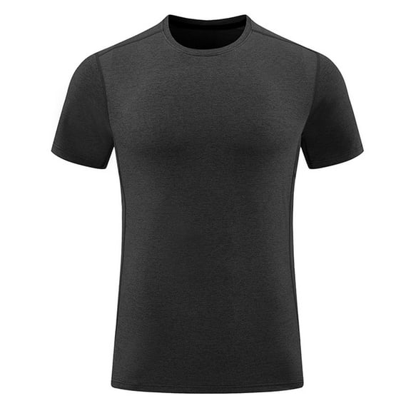 AHTJRT Men's Quick-Dry Compression Undershirts Short Sleeve Slim Fit Moisture-Wicking Athletic Gym Tees Dark Gray 4XL