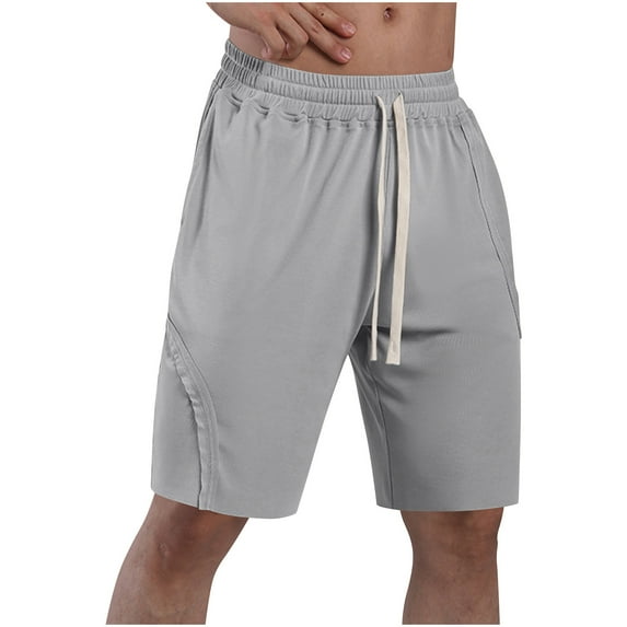 AHTJRT Men's Quick-Dry Loose Fit Shorts Lightweight Athletic Shorts for Running Gym and Workouts with Pockets Gray L