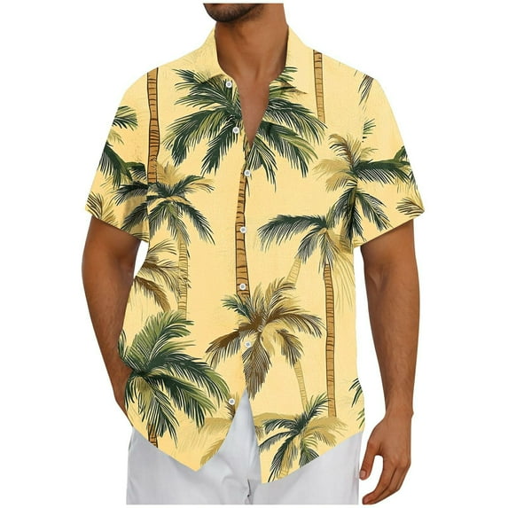 AHTJRT Men's Retro Aloha Shirt Vintage Surfboard Patterns Ideal for Luau Feasts & Tropical Vacations Khaki 3XL