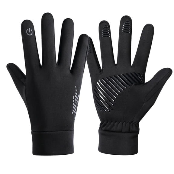 AHTJRT Men's Riding Biking Gloves Anti-Slip Touchscreen Gloves Thermal Waterproof Motorcycle Driving Hiking Skiing Gloves Black XL