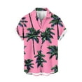 thumbnail image 1 of AHTJRT Men’s Short Sleeve Hawaiian Shirt with Gradient Palm Fronds Hibiscus Blooms Button Down Shirt Multicolor 2XL, 1 of 5