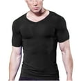 thumbnail image 1 of AHTJRT Men's Slim Fit Crew-Neck Undershirt Short Sleeve Body Shaper T-Shirt Comfortable Men's Underwear Black S, 1 of 9