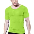 thumbnail image 1 of AHTJRT Men's Slim Fit Crew-Neck Undershirt Short Sleeve Body Shaper T-Shirt Comfortable Men's Underwear Green L, 1 of 5