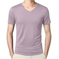 thumbnail image 1 of AHTJRT Men's Soft Short Sleeve Moisture Wicking V-Neck Workout Casual Athletic Gym Tee Tops Purple XL, 1 of 6