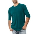 thumbnail image 1 of AHTJRT Men's Stylish Half Sleeve Crewneck T-Shirt for Summer Casual Wear Green 5XL, 1 of 5