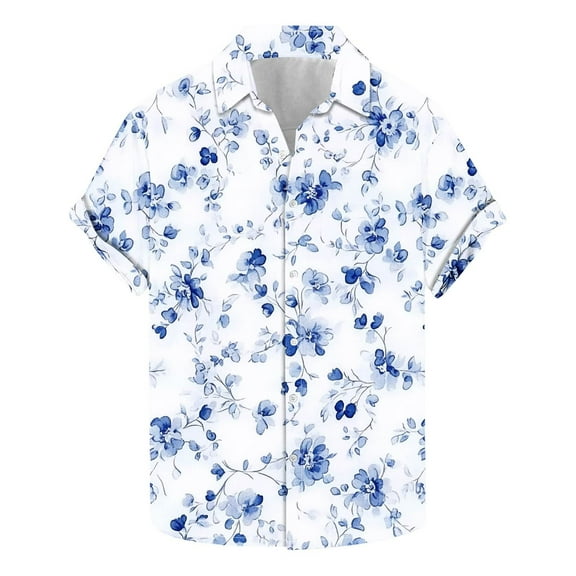 AHTJRT Men's Summer Beach Shirt Pineapple Geometry Casual Beach Outings Multicolor 5XL