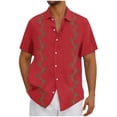 thumbnail image 1 of AHTJRT Men's Summer Beach Shirt Shell Spiral Geometry Vibrant Coastal Styling Red XL, 1 of 5