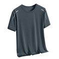 thumbnail image 1 of AHTJRT Men's Summer Cooling Ice Silk Short Sleeve T-Shirts Loose Breathable Quick Dry Sports Clothing Gray XL, 1 of 6