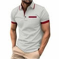 thumbnail image 1 of AHTJRT Men's Summer Stylish Short Sleeve Vintage Shirt Regular Big and Tall Lapel T-Shirt Gray L, 1 of 3