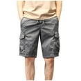 thumbnail image 1 of AHTJRT Men's Trendy Summer Cargo Shorts with Pockets and Elastic Waist for Casual Wear Gray M, 1 of 5