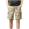 thumbnail image 1 of AHTJRT Men's Trendy Summer Cargo Shorts with Pockets and Elastic Waist for Casual Wear Khaki M, 1 of 8