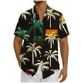 thumbnail image 1 of AHTJRT Men's Tropical Aloha Shirt Vibrant Palm Frond Prints Perfect for Beach Parties & Summer Getaways Black M, 1 of 5