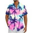 thumbnail image 1 of AHTJRT Men's Tropical Aloha Shirt Vibrant Palm Frond Prints Perfect for Beach Parties & Summer Getaways Multicolor 2XL, 1 of 5