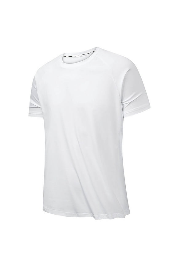 Men's UPF 50+ Sun Protection Swim Shirt Short Sleeve Lightweight and Quick-Drying Rash Guard White XL