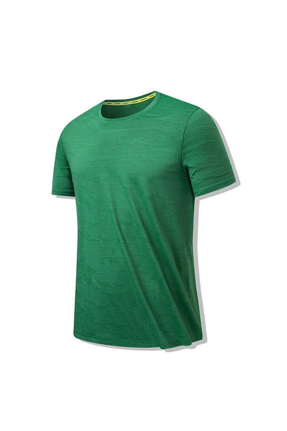 Men's UPF 51+ Sun Protection Swim Shirt Short Sleeve Lightweight and Quick-Drying Rash Guard Army Green 4XL