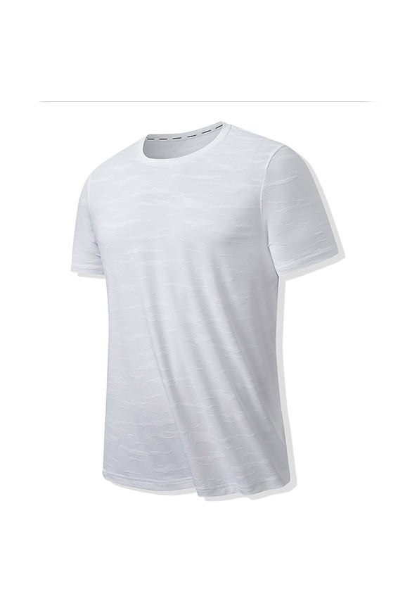 Men's UPF 51+ Sun Protection Swim Shirt Short Sleeve Lightweight and Quick-Drying Rash Guard White 2XL