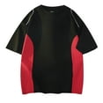 thumbnail image 1 of AHTJRT Men's Unisex Oversized Contrast Color Graphic Streetwear T-Shirt Vintage Summer Tops Red XL, 1 of 3