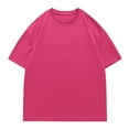 thumbnail image 1 of AHTJRT Mens Big and Tall Short Sleeve Crew Neck Cotton Casual Breathable Workout Tee Tops Hot Pink M, 1 of 4