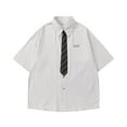 thumbnail image 1 of AHTJRT Mens Classic Short Sleeve Button Down Shirt Collared Formal Tees With Chest Pocket Coffee L, 1 of 3