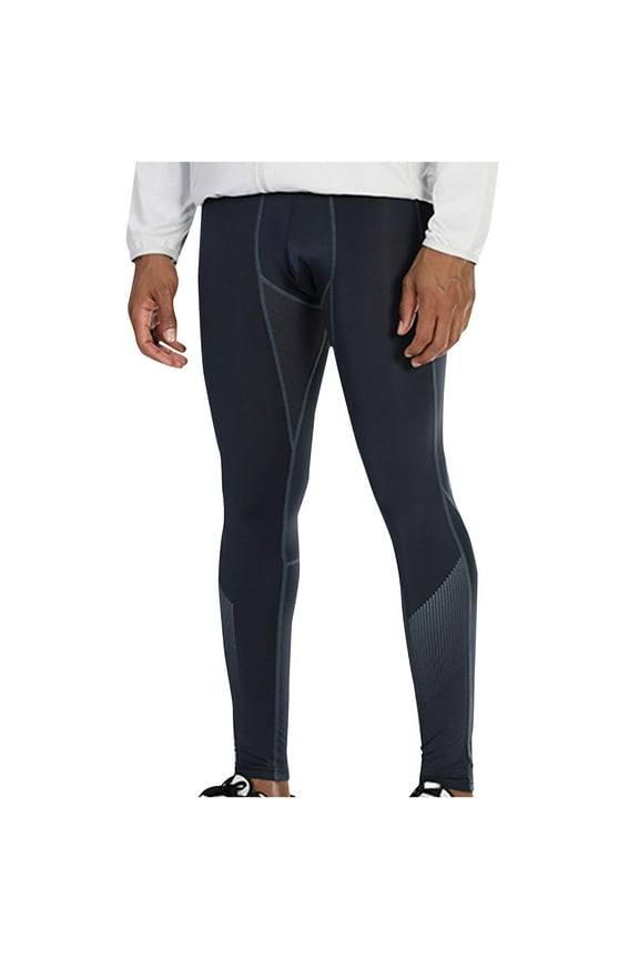 Mens Compression Pants Athletic Leggings Gym Workout Sports Running Tights Thermal Base Layer Bottoms Dark Gray XL