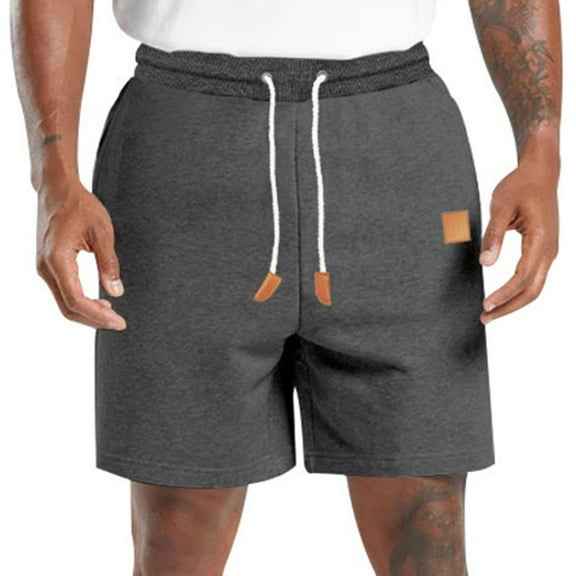 AHTJRT Mens Drawstring Elastic Waist Casual Shorts Relaxed Fit Running Athletic Gym Shorts with Pockets Dark Gray 3XL