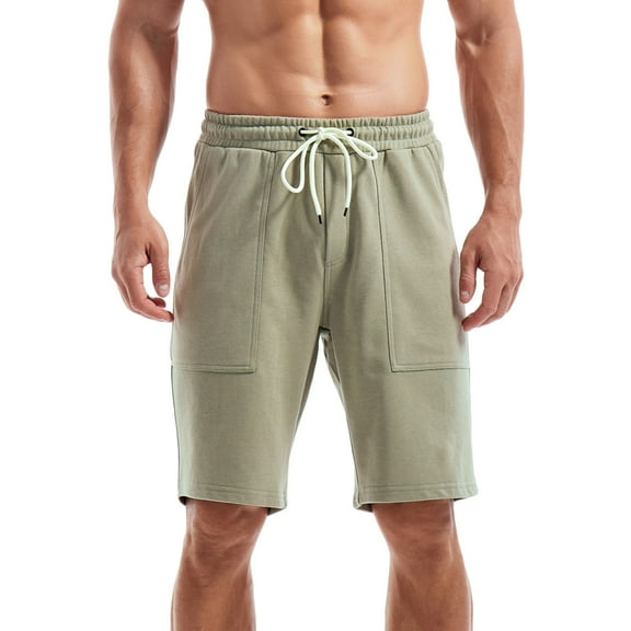 AHTJRT Mens Drawstring Elastic Waist Casual Shorts with Pockets Stretch Summer Beach Shorts Mint Green 2XL