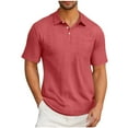 thumbnail image 1 of AHTJRT Mens Pocketed Golfs Short Sleeve Lightweight Performance Golf Tees Summer Mesh Tops Pink 3XL, 1 of 6