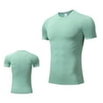 thumbnail image 1 of AHTJRT Mens Quick Dry Short Sleeve Muscle Tees Stretch Athletic Running Gym Fitness Workout Tops Mint Green 2XL, 1 of 9