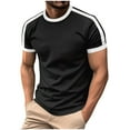 thumbnail image 1 of AHTJRT Mens Quick Dry Stretchy Short Sleeve Athletic Gym Muscle Tees for Workouts Black S, 1 of 8