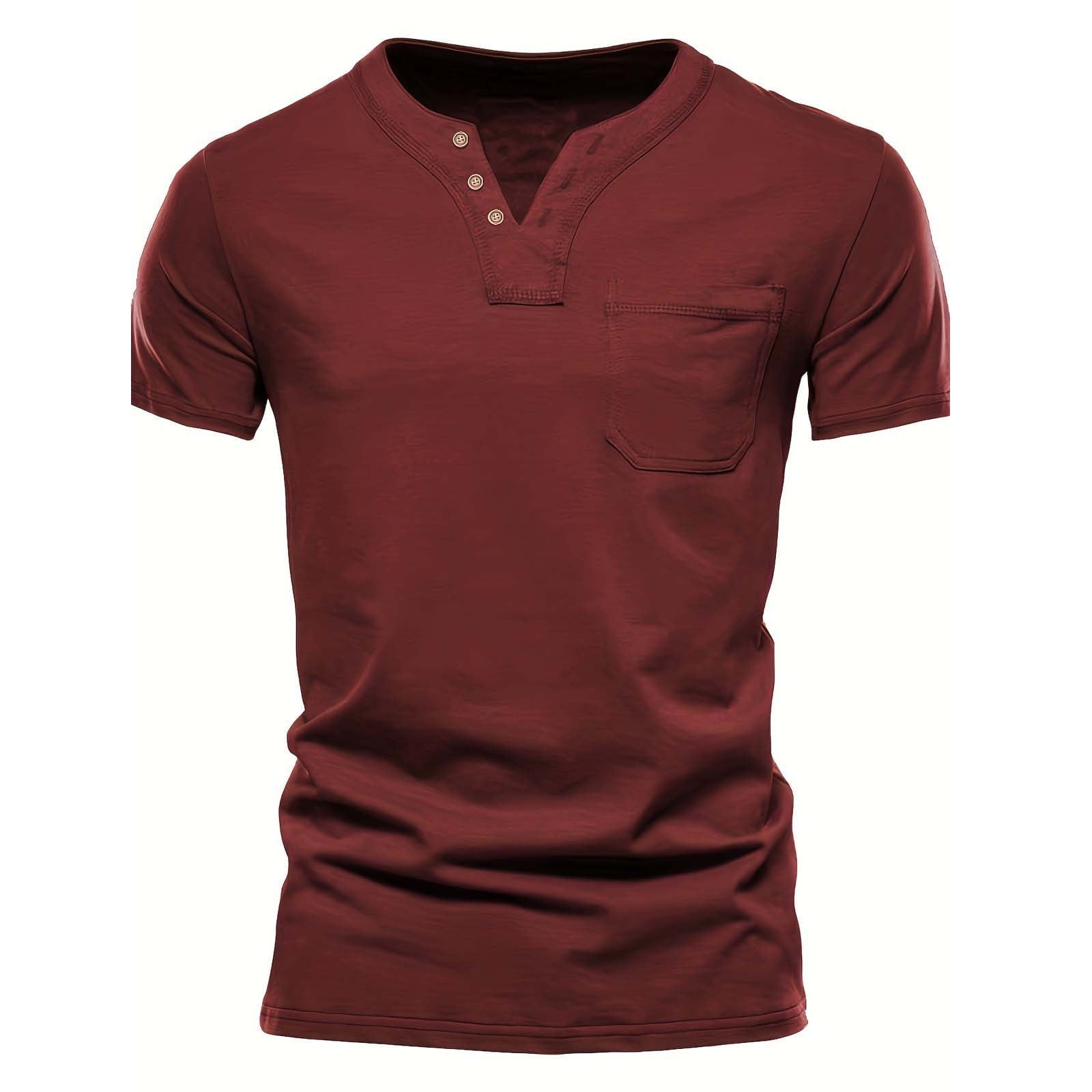 FOCO Men's Team Logo Henley Shirt - Short Sleeve Button Placket Sports Shirt
