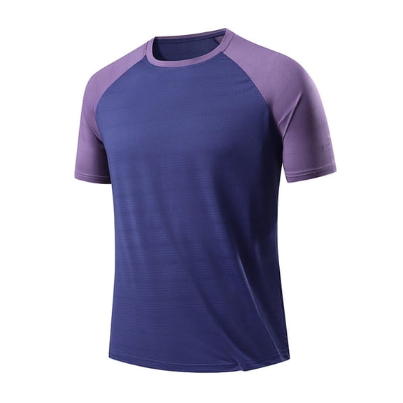 AHTJRT Mens Soft Lightweight Short Sleeve Raglan Crew Neck Loose Fit Gym Tee for Casual Workout Yoga Dark Blue 4XL