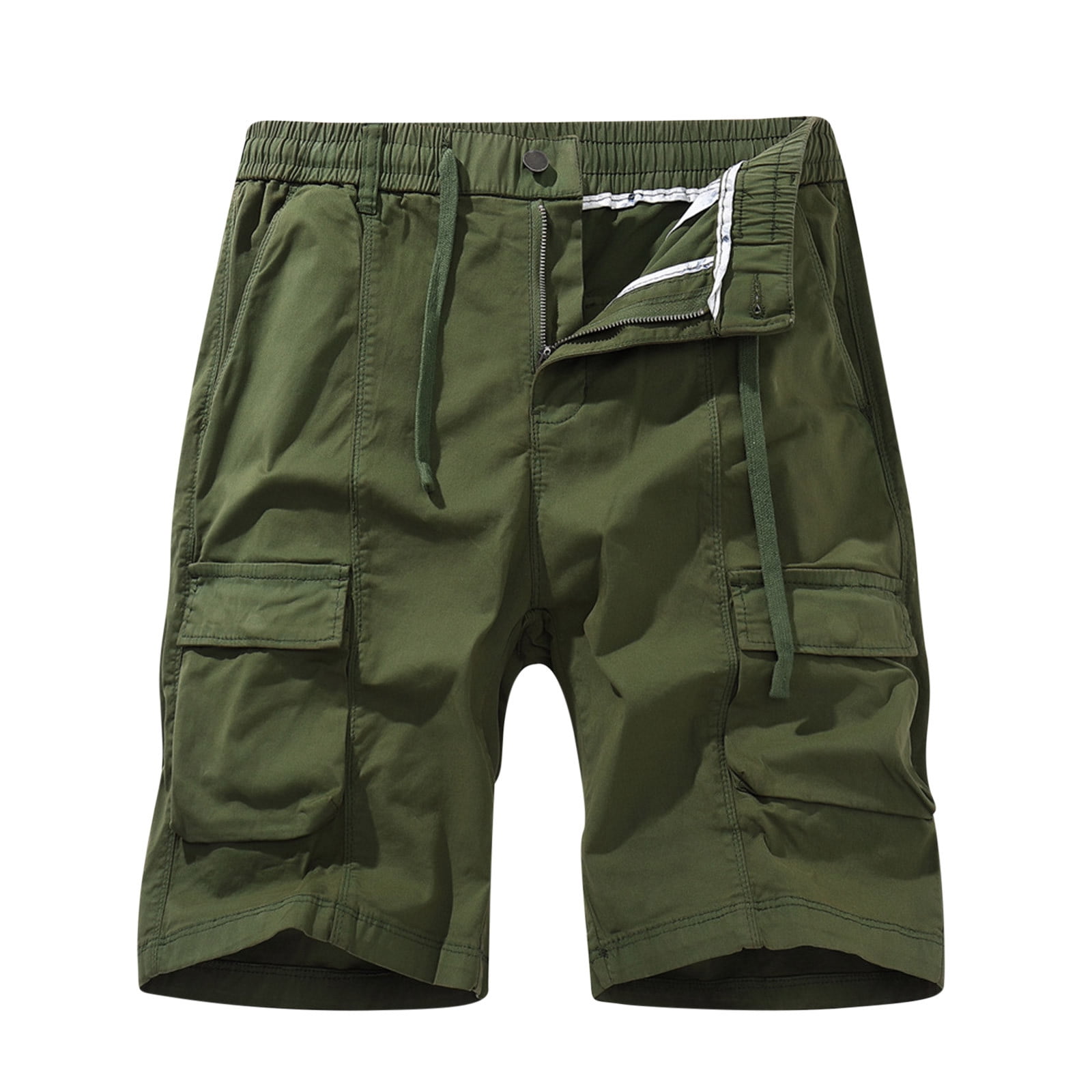 Men's Solid Color Casual Multi-Pocket Cargo Shorts（Without Belt） main image 0