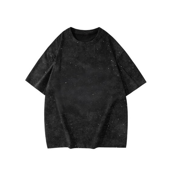 AHTJRT Mens Sparkle Infused Tees Relaxed Fit Crew Neck Short Sleeve Party Tops Black 2XL