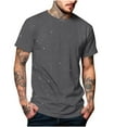 thumbnail image 1 of AHTJRT Mens Trendy Sparkly Sequin Glitter Summer Crew Neck Loose Casual Basic Streetwear Tees Dark Gray 2XL, 1 of 6