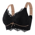 thumbnail image 1 of AHTJRT No Underwire Lace Bras for Women Sheer Sponge Cup Bralettes Adjustable Breathable Full Coverage Lingerie Bras Black 42/95, 1 of 4