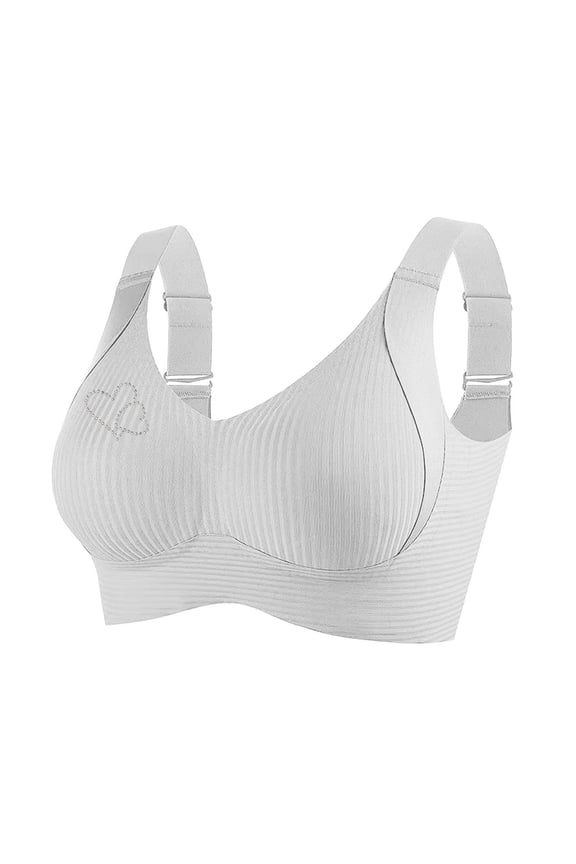 Racerback Sports Bralettes for Women Full Coverage Deep V Low Cut Bralettes Soft Love Patterns Wirefree Seamless Bras White XXL