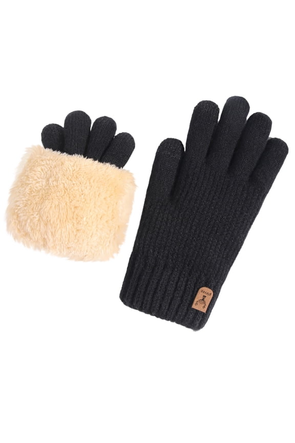 Sherpa Gloves for Women Men Winter Full Fingers Warm Fleece Lined Mittens Outdoor Windproof Riding Hiking Gloves for Cold Weather Beige Free Size