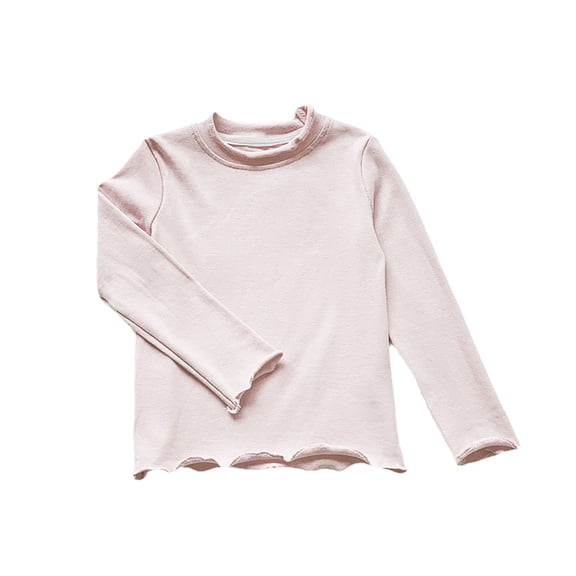 AHTJRT Shirts for Girls Long Sleeves Crewneck Tee Tops Lightweight Breathable Relaxed Fit Tshirt Casual Fall Spring Warm Underwear Tops Beige 10 Years